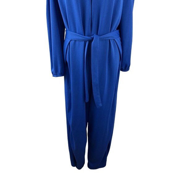 Vintage Improved Living XL Polyester Jumpsuit Wrap Waist Mod Disco Zip Front - Picture 6 of 10